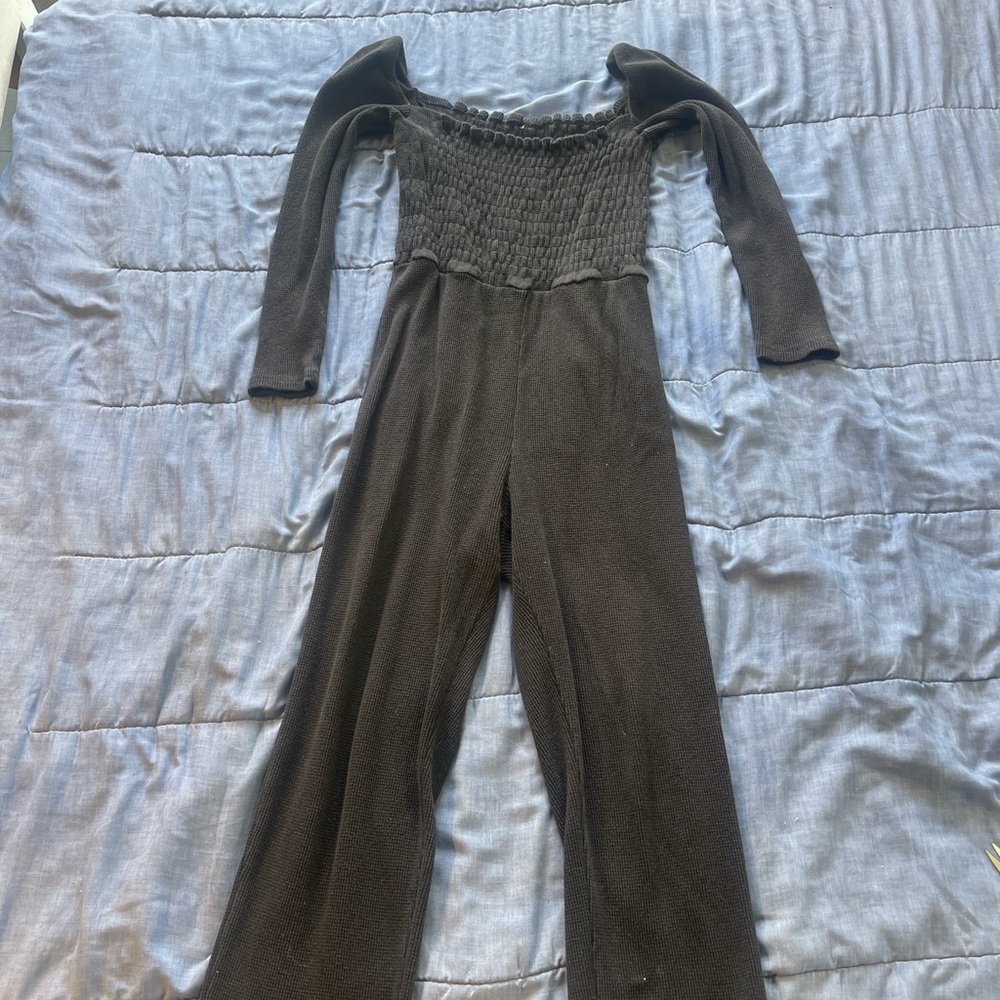 Black off the shoulder jumpsuit